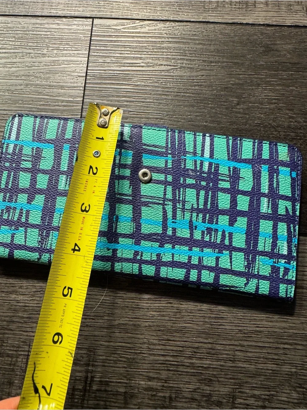 Vera Bradley Teal and Navy Plaid Wallet - Picture 6 of 7